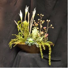 Bloomsbury Market Curled Reed with Budding Branches Mixed Centerpiece in Pot BLMS1279